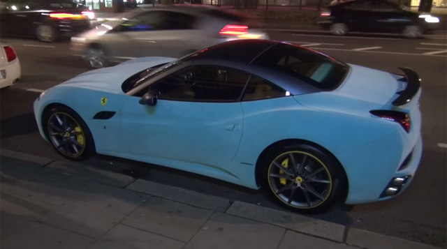 Blue Velvet Ferrari California in London!