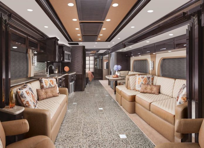 King Aire luxury motor home living area