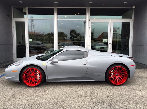 Kylie Jenners Ferrari 458 Gets Matte Grey Wrap And Forgiato