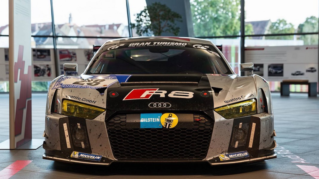Audi R8 LMS in showroom front