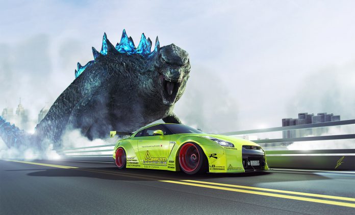Godzilla and Nissan GT-R