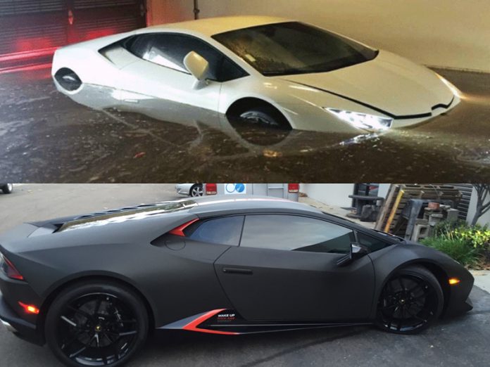 Lamborghini Huracan flooded