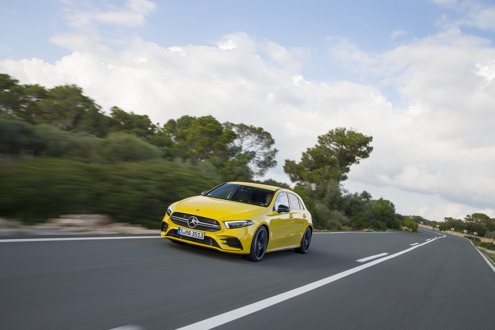 Sun Yellow Mercedes-AMG A35