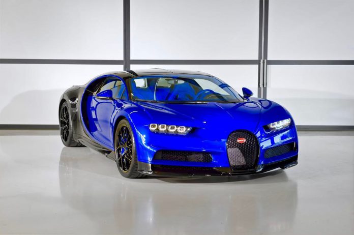 Blue Bugatti Chiron Sport